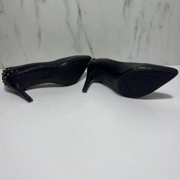 Zigi Girl Pump Heels Women 6.5 Black Slip On Studded Stiletto Leather - Picture 7 of 8